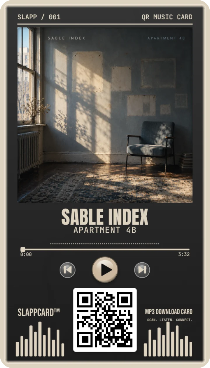Front of SABLE INDEX’s Apartment 4B music download card