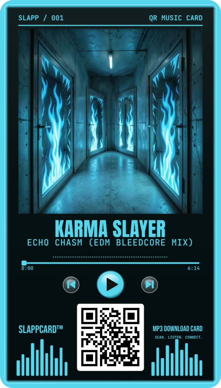 Front of Karma Slayer’s Echo Chasm (EDM Bleedcore Mix) music download card
