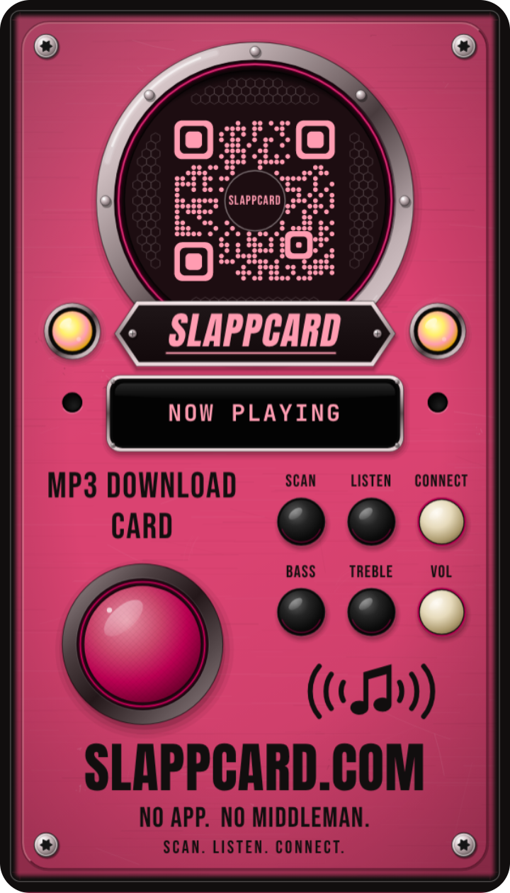 DOLL FACE: SLAPPCARD, back of a Slappcard