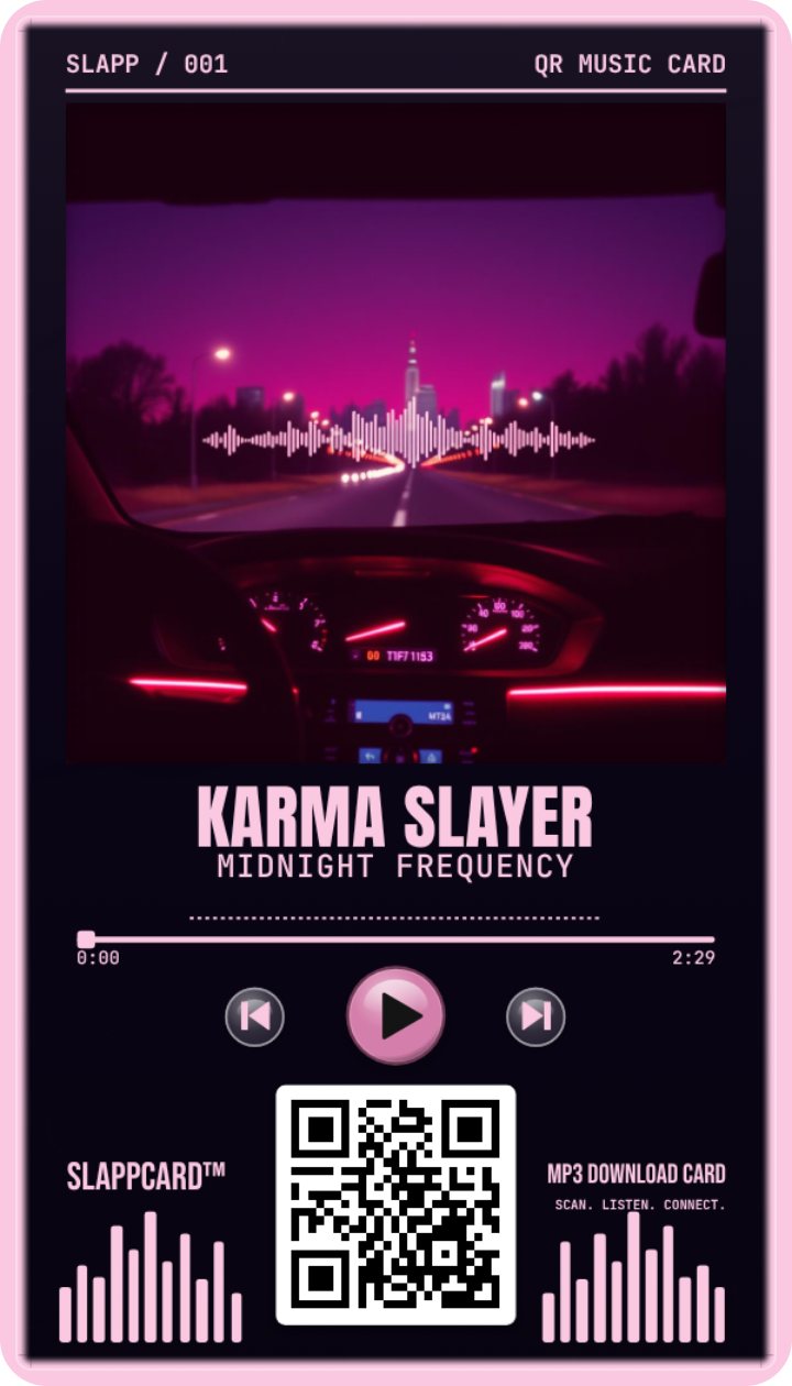 Karma Slayer: Midnight Frequency, front of a Slappcard