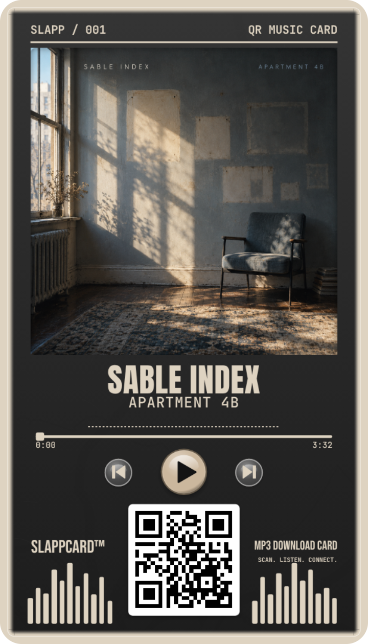SABLE INDEX: Apartment 4B, front of a Slappcard
