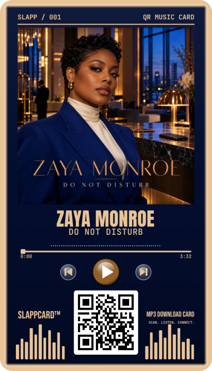 ZAYA MONROE: Do Not Disturb, front of a Slappcard
